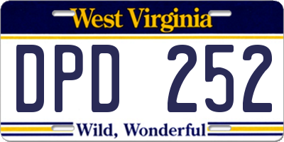 WV license plate DPD252
