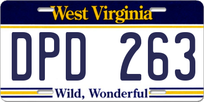 WV license plate DPD263