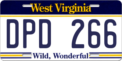 WV license plate DPD266