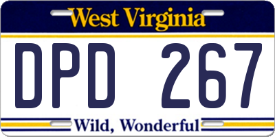 WV license plate DPD267