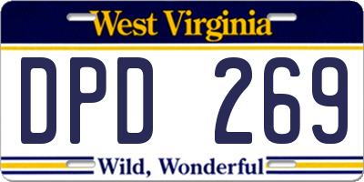 WV license plate DPD269
