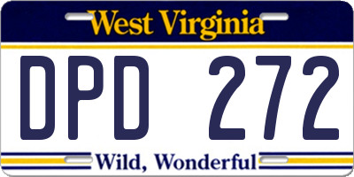WV license plate DPD272