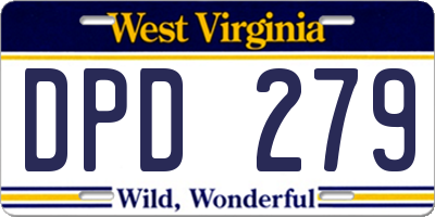 WV license plate DPD279