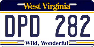 WV license plate DPD282