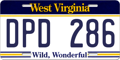 WV license plate DPD286