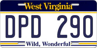 WV license plate DPD290
