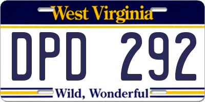 WV license plate DPD292