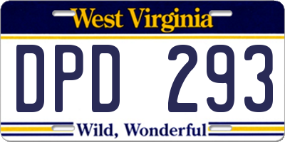 WV license plate DPD293