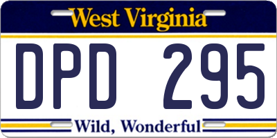 WV license plate DPD295