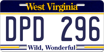 WV license plate DPD296