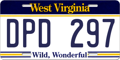WV license plate DPD297