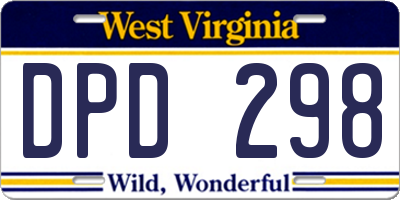 WV license plate DPD298