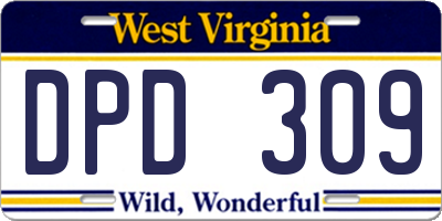 WV license plate DPD309