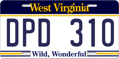 WV license plate DPD310