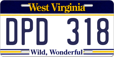 WV license plate DPD318