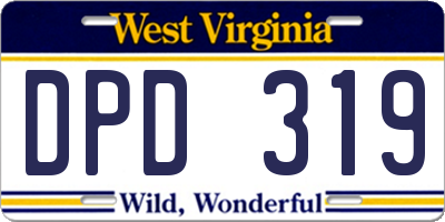 WV license plate DPD319
