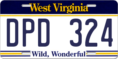 WV license plate DPD324