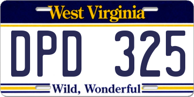 WV license plate DPD325