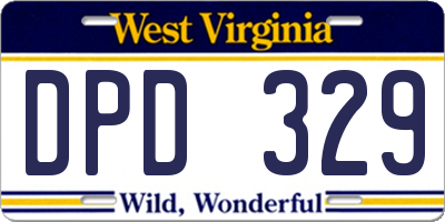 WV license plate DPD329