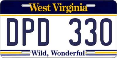 WV license plate DPD330