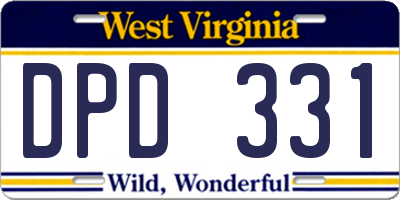 WV license plate DPD331