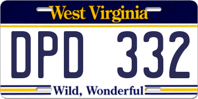 WV license plate DPD332