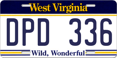 WV license plate DPD336