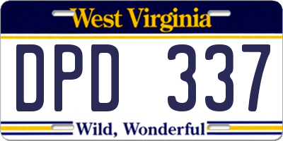 WV license plate DPD337