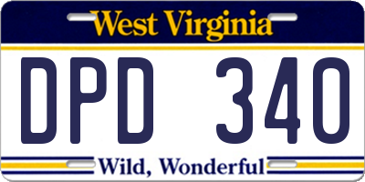 WV license plate DPD340