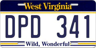 WV license plate DPD341