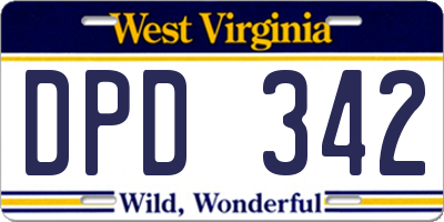 WV license plate DPD342