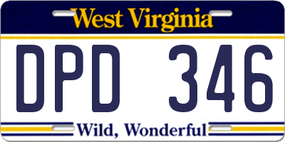 WV license plate DPD346