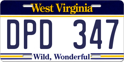 WV license plate DPD347