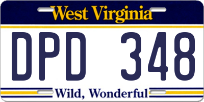 WV license plate DPD348