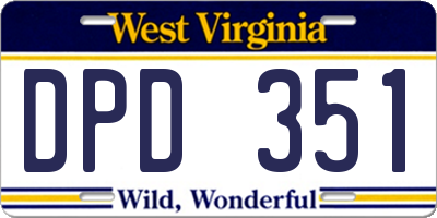 WV license plate DPD351