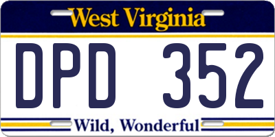 WV license plate DPD352