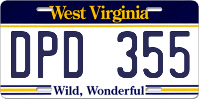 WV license plate DPD355
