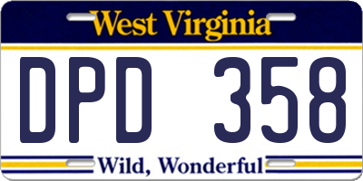 WV license plate DPD358