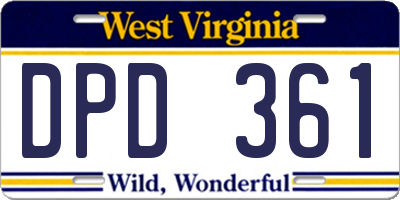 WV license plate DPD361