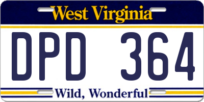 WV license plate DPD364