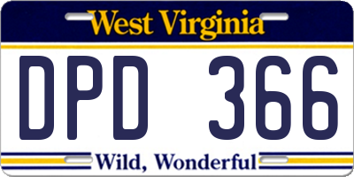 WV license plate DPD366