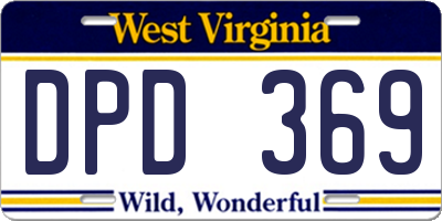 WV license plate DPD369