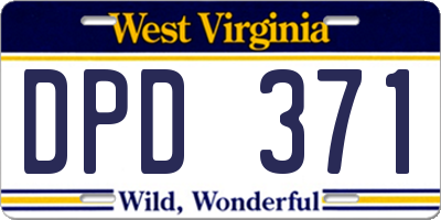 WV license plate DPD371
