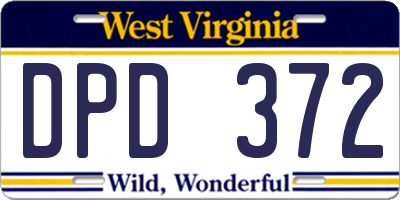 WV license plate DPD372