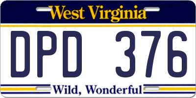 WV license plate DPD376