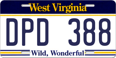 WV license plate DPD388