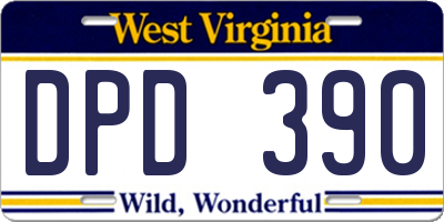 WV license plate DPD390