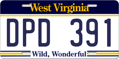 WV license plate DPD391