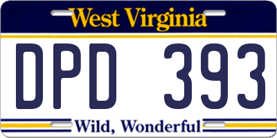 WV license plate DPD393