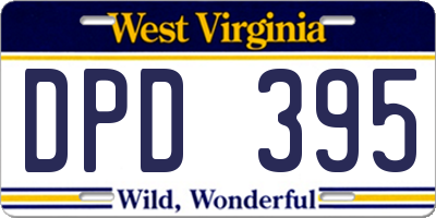 WV license plate DPD395